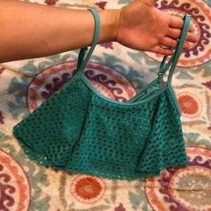 Teal roxy bathing suit top bikini